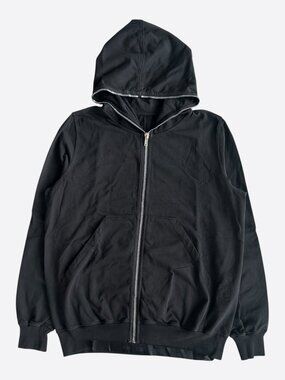 Rick Owens Black Jumbo Gimp Zip Up Hoodie